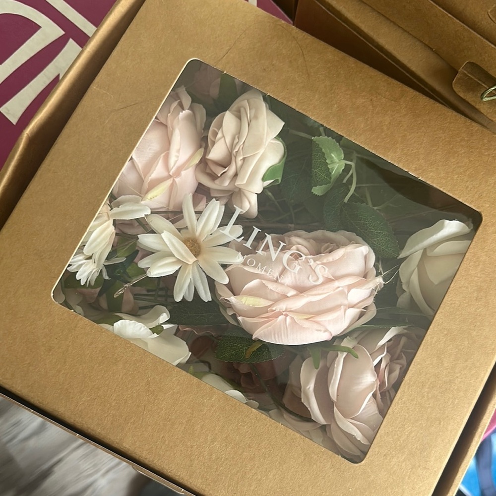 Pink and White Faux Flower Arrangement